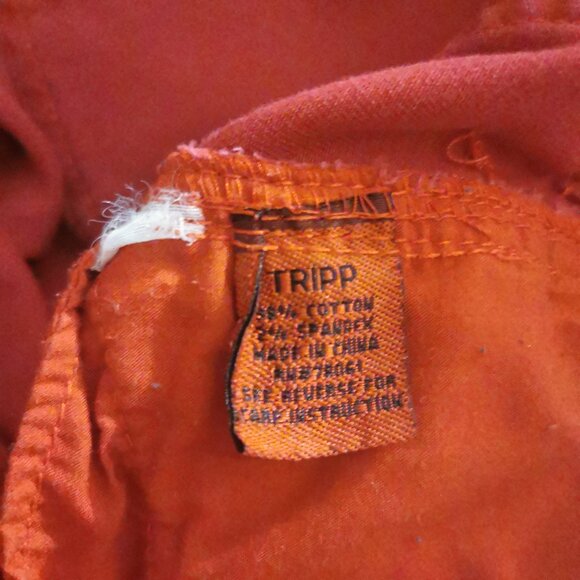 Tripp NYC red overdye skinny jeans with decorative zippers - Picture 9 of 9